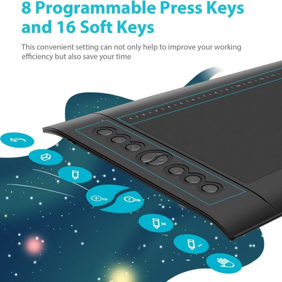 HUION INSPIROY CREATIVE PEN GRAPHIC DRAWING TABLET - Picture 5 of 9